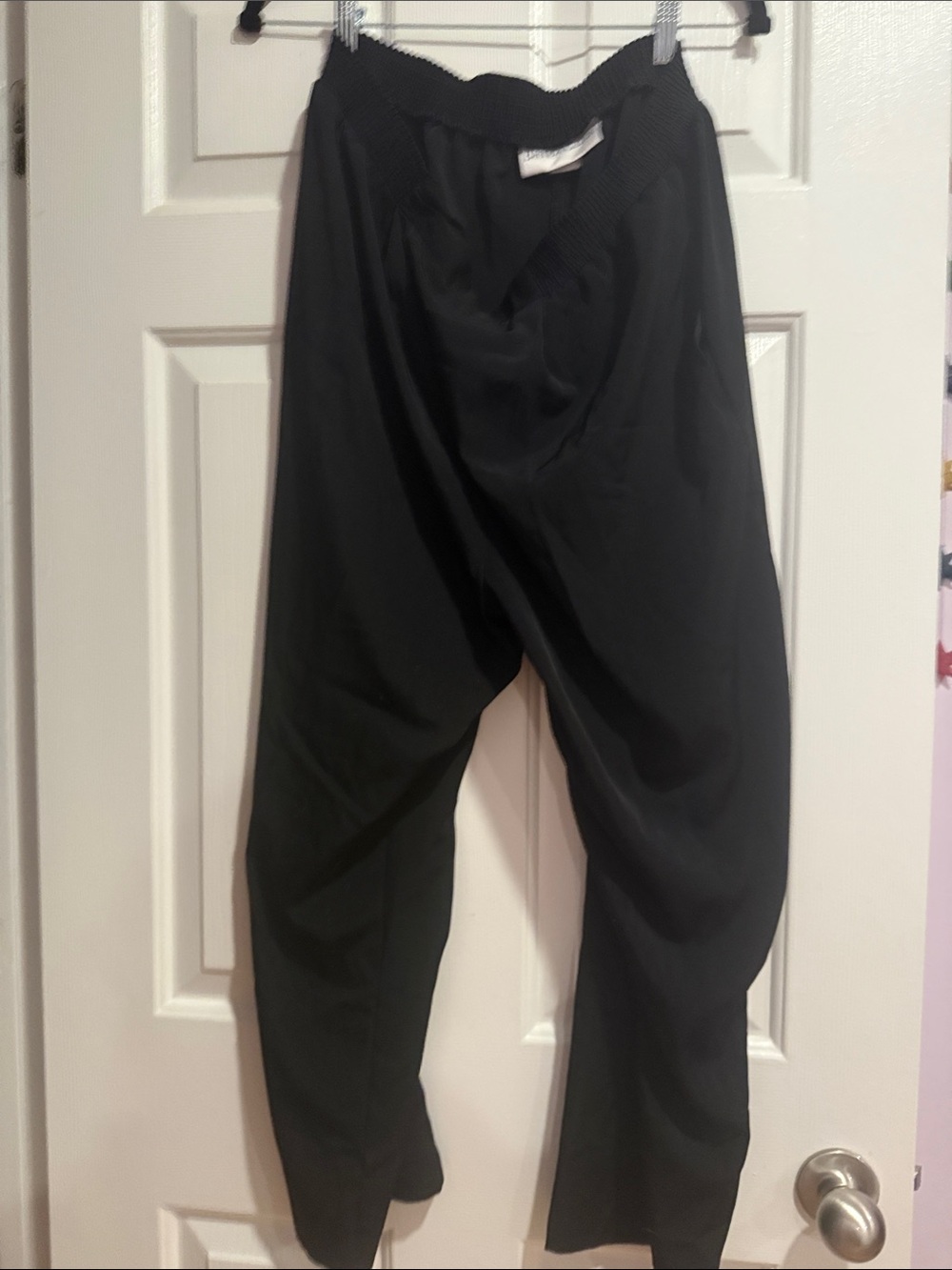 Women's Black Elastic-Waist Pants